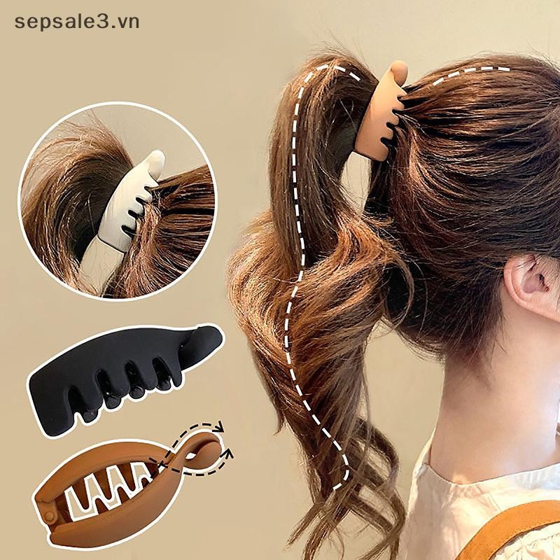 # Vn # Kẹp Đuôi Ngựa Cao Mờ Màu Chuối Kẹp Nữ Kiểu Tóc Phụ Kiện Thời Trang Đuôi Ngựa Barrettes Vuốt Tóc Kẹp Tóc.