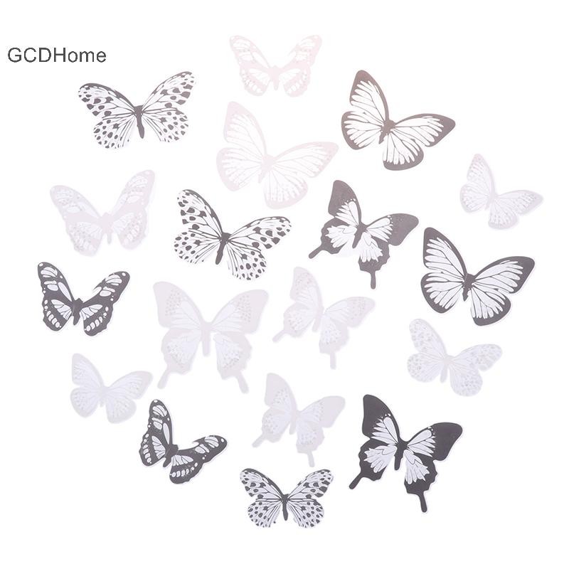 Gcdhome 18 Cái / bộ Đen Trắng Pha Lê Dán Tường Nghệ Thuật Đẹp Decal Trang Trí Nhà Cửa Cho Tủ Lạnh Phòng Trẻ Em HOT