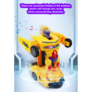 Điện đóng thế xe biến dạng robot âm nhạc chiếu sáng đa năng lái xe điện đồ chơi trẻ em