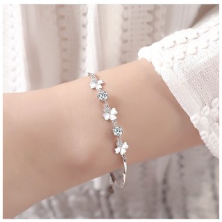 Vòng Tay Cỏ Bốn Lá Bạc S925 Vòng Tay Moissanite Cô Gái Quà Tặng S91