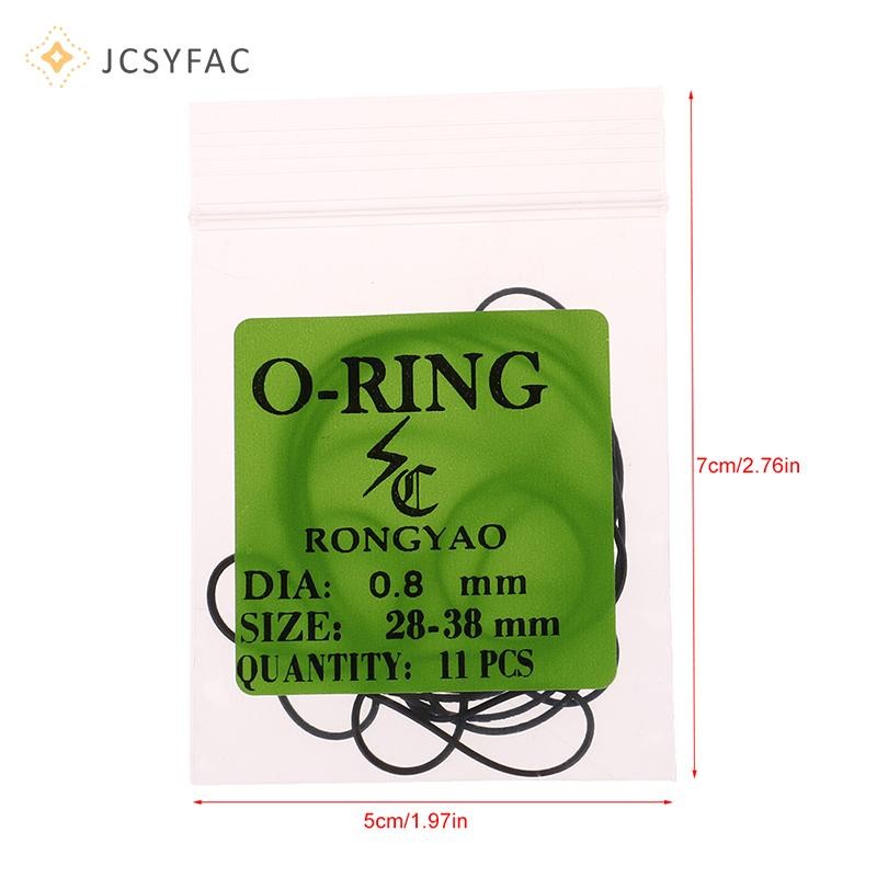 Jcsyfac 1Pack 0.5 / 0.6 / 0.7 / 0.8MM Đồng hồ cao su chống nước Vòng chữ O Mặt sau Vòng đệm Mới