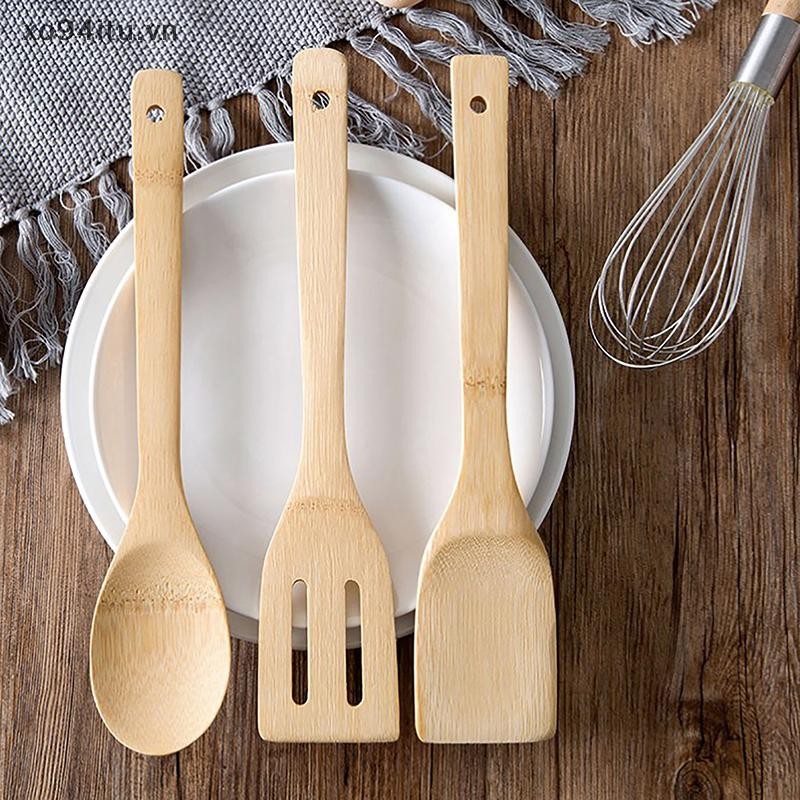 Xoitu Bộ Dụng Cụ Nhà Bếp Tre Chống Dính Chảo Chiên Thìa Tre Thìa Cơm Thìa Chịu Nhiệt Độ Cao Nấu Ăn VN