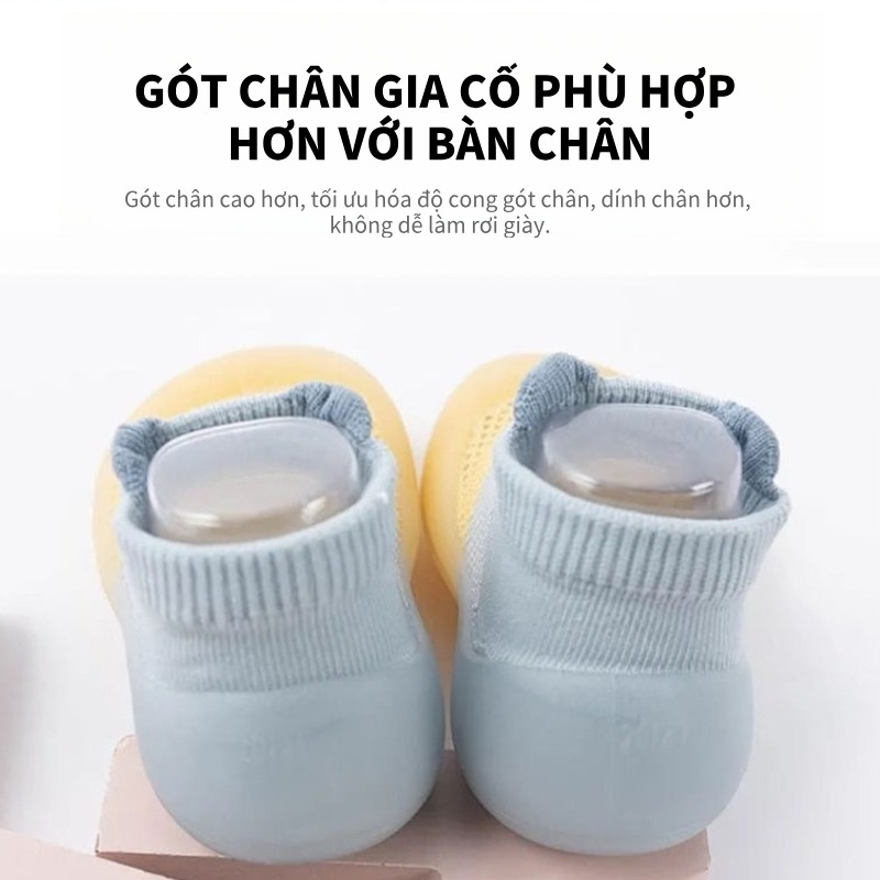 Giày Bún Tập Đi Cho Bé Giày Bún Cao Cổ Đế Mềm Thoáng Khí Chống Trơn Trượt Giày Bún Cho Bé Cho Bé 0-18 Tháng Tuổi