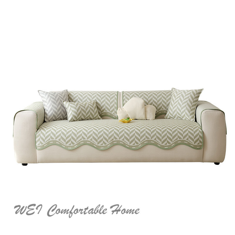 Nội Tuyến Ice Silk Sofa Đệm Mùa Hè Mát Thảm Đệm Cố Định Chống Trơn Trượt 2025 Phong Cách Mới Hình Đặc Biệt Bao Vải