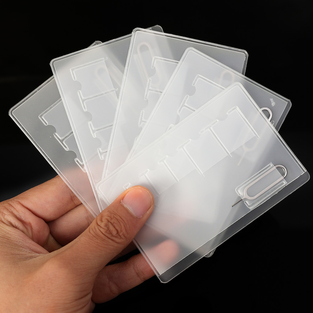 Bộ bảo vệ thẻ SIM cấp quân sự có cửa sổ xuyên thấu, thiết kế nắp gập có thể gập lại để truy cập tức thì, 2 khe cắm kích thước, Bộ sắp xếp 1-10 gói