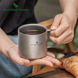 Boundless Voyage Titan Đôi Tường Cà Phê Mini, Bộ Cắm Trại Ngoài Trời 220ML Ti3052D