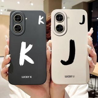 Ban Đầu Họa Tiết Chữ Cái Vỏ Cho Xiaomi Redmi A5 NFC Vỏ Điện Thoại Camera Bảo Vệ Mặt Sau Chống Sốc Mềm Mờ Silicon TPU