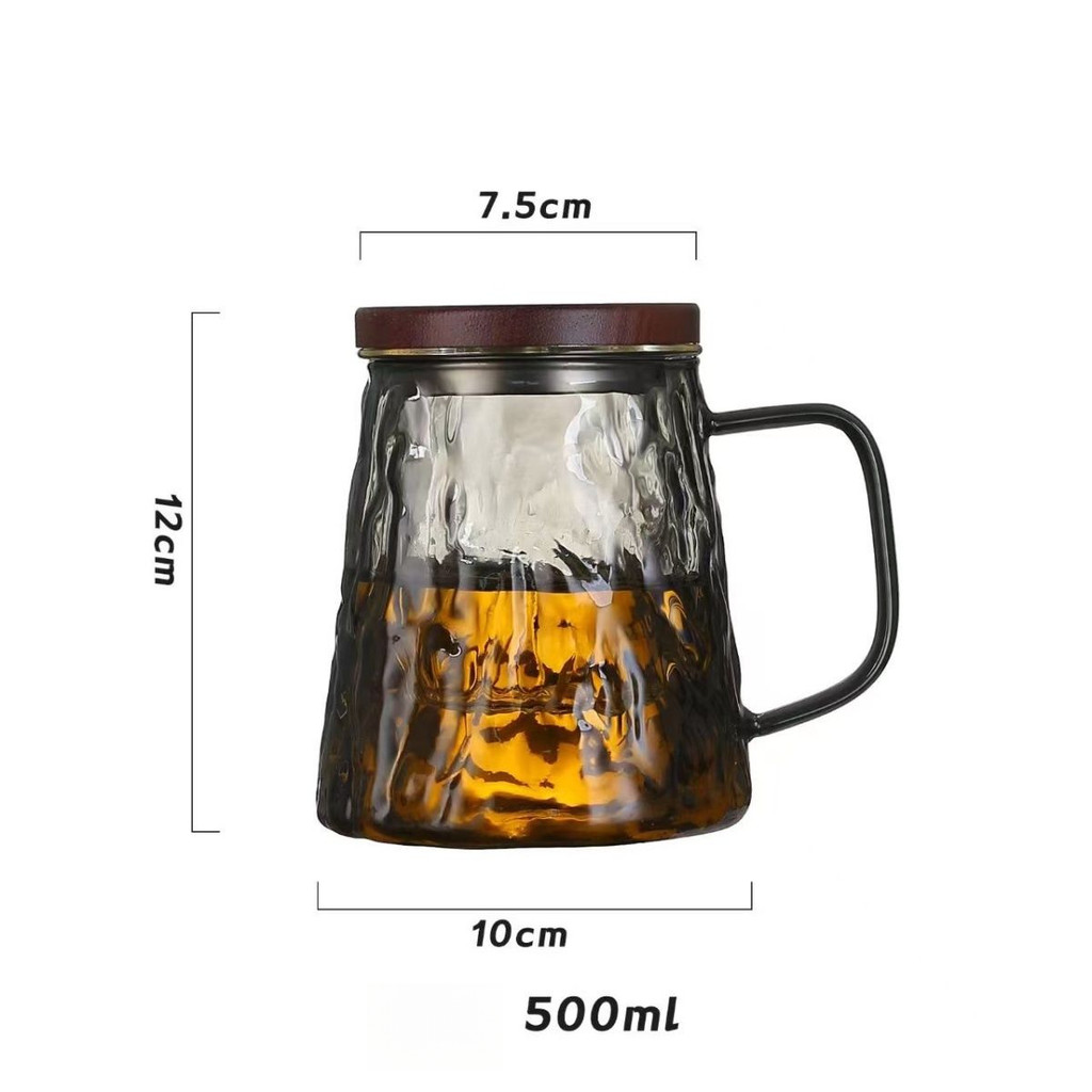 Cốc trà thủy tinh chịu nhiệt độ cao Tách nước trà 500ml Cốc sông băng giá trị cao