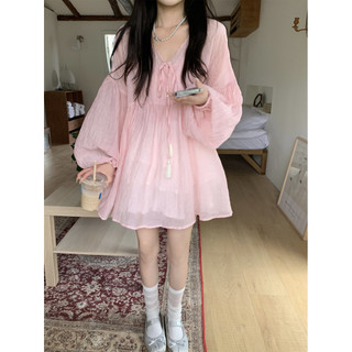 [Áo len chống nắng phong cách Hàn Quốc Sweet Girl Must-Have] Áo sơ mi cỡ lớn nữ béo MM Áo dài tay cực dài 150kg Áo sơ mi chống nắng màu hồng phong cách nhẹ nhàng Áo sơ mi nữ mùa hè Slimmer Áo sơ mi bé tay phồng cỡ lớn Quần áo nữ