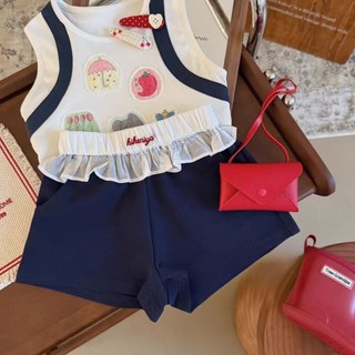 Ren Khâu Bé Gái Quần Short Mùa Hè Phong Cách Mới Bé Gái Quần Thường Ngày Phiên Bản Hàn Quốc Trẻ Em Crop Quần Giữa