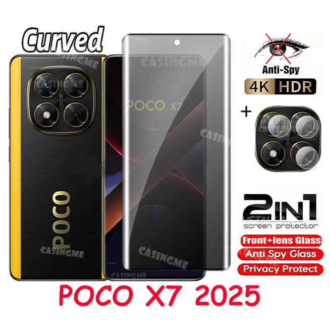 Dành Cho POCO X7 2025 Chống Gián Điệp Full Cover Phim Cho POCO X7 X7Pro PocoX7 PocoX7Pro ProX7 7X X 7 Pro 4G 5G 2025 Kính Cường Lực Riêng Tư Bảo Vệ Màn Hình Chống Peek Phim Riêng Tư