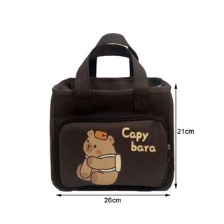 Túi Tote GUSTAVA, Túi xách in Capybara dung tích lớn hoạt hình, Túi đựng đồ ăn trưa bằng vải Canvas dễ thương Văn phòng