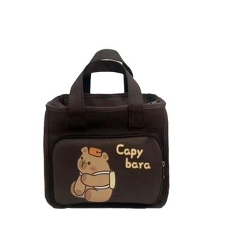 Túi Tote GUSTAVA, Túi xách in Capybara dung tích lớn hoạt hình, Túi đựng đồ ăn trưa bằng vải Canvas dễ thương Văn phòng