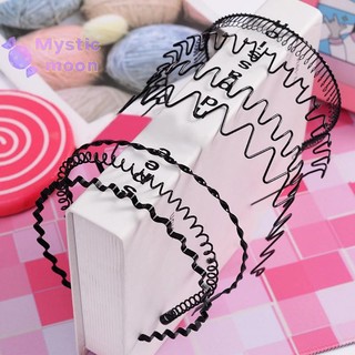 [Mystic] Kim Loại Nam Nữ Unisex Sóng Đen Tóc Vòng Rửa Mặt Chiều Rộng 5 Mm Thời Trang Đơn Giản Thể Thao Băng Đô Quấn Tóc Phụ Kiện Tóc [Mới]