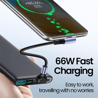 Cáp dữ liệu ngắn 6A Khuỷu tay kép USB C sang Type C Cáp sạc nhanh cho Samsung Xiaomi Xe hơi Dây sạc điện thoại