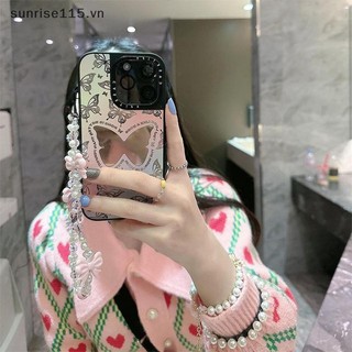 Ssvn Dây chuyền điện thoại đính cườm nơ dễ thương đơn giản Móc khóa thời trang tinh tế dành cho nữ Túi bé gái Phụ kiện quà tặng trang trí ngọt ngào.