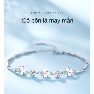 Vòng Tay Cỏ Bốn Lá Bạc S925 Vòng Tay Moissanite Cô Gái Quà Tặng S91
