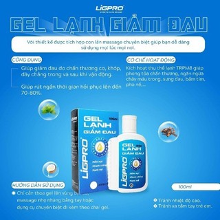 Gel lạnh giảm đau LIGPRO 100ml Dầu xoa bóp thảo dược thiên nhiên Thiết kế con lăn massasge hiện đại