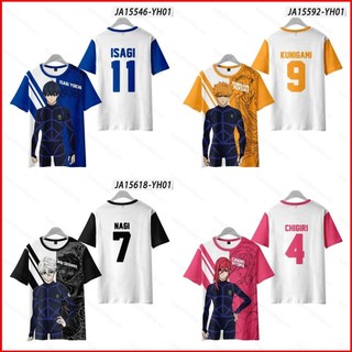 Jersey BLUE LOCK Isagi Yoichi Chigiri Hyoma Anime xu hướng Áo thun ngắn tay in 3D cổ tròn