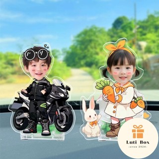 Mô hình standee lắc đầu chibi ghép mặt theo yêu cầu đáng yêu chạy pin làm quà tặng, trang trí bàn học, ô tô