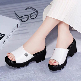Dép Nữ Đế Xuồng Bánh Mì Quai Ngang Da Mềm Cao Cấp-Mã CG271