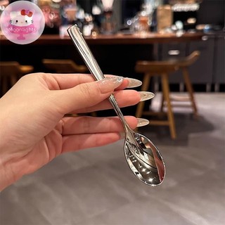 Ánh Trăng Thép Không Gỉ Nhỏ Thìa Tròn Thìa Cà Phê Mật Ong Trộn Thìa Hộ Gia Đình Thìa Gia Vị Kem Món Tráng Miệng Thìa EN