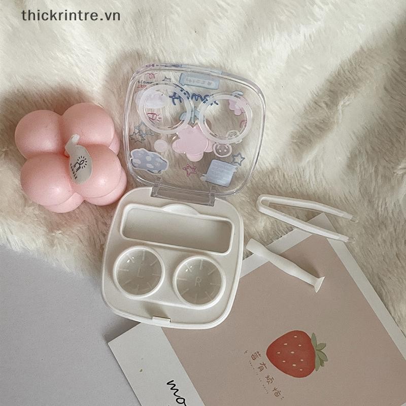THI Hộp đựng kính áp tròng di động dễ thương dành cho bé gái Hộp đựng kính áp tròng tối giản Hộp đựng kính áp tròng Bộ du lịch VN