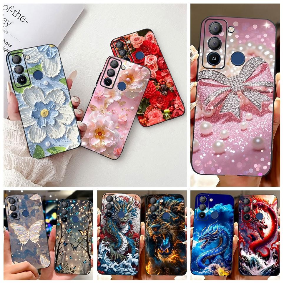 Dành Cho Tecno Pop 5 LTE BD4 BD4i BD4a / Pop 5 BD1 BD2 BD3 Ốp điện thoại Rồng Bướm Hoa Thời Trang Ốp điện thoại Silicon Mềm Trong Suốt