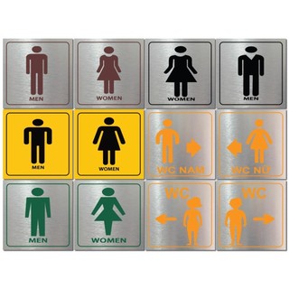 Biển chỉ dẫn lối đi toilet, Wc, nhà vệ sinh Nam nữ, bảng toilet WC nam nữ, bảng hướng dẫn nhà vệ sinh dán tường