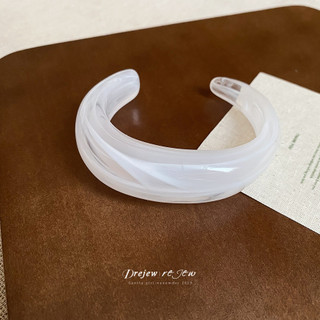 DREJEW Vòng tay mở hình học nhòe Acrylic nhẹ nhàng sang trọng và dễ kết hợp với vòng tay cổ điển phụ kiện cầm tay thời trang