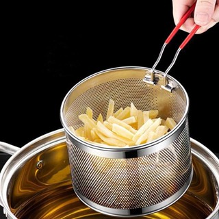 Nuanyangone.vn Lưới Chiên Inox Nhà Bếp Chiên Giỏ Nấu Ăn Chiên Chảo Dầu Chảo Lọc Mì Thìa Rây Lọc Mới