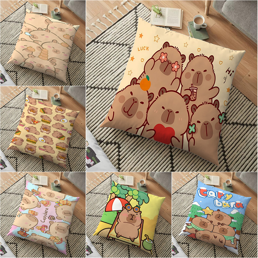 Vỏ gối Capybara Throw Vỏ gối in một mặt (Không có lõi)