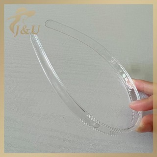 JU Băng đô quấn tóc nhựa trong suốt đa kích cỡ (8mm/12mm/20mm/25mm), phụ kiện tóc DIY cho nữ