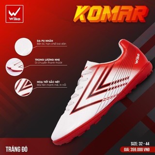 Giày Đá Bóng Wika KOMAR trẻ em, người lớn, Chất Liệu Da PU Cao Cấp, Đế Cao Su Khâu Full, TF Bám Sân