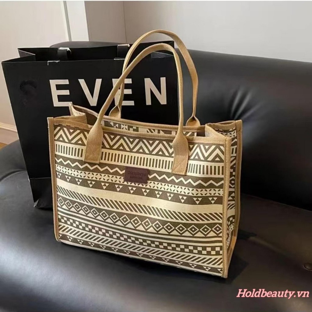 Túi Mẹ Vintage In Sóng Túi Xách Dung Tích Lớn Túi Đeo Vai Thường Ngày