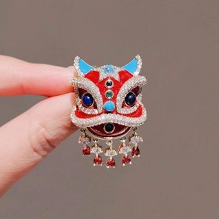 Trâm cài lá phong hình sư tử phong cách Trung Quốc, làm từ hợp kim kẽm, phù hợp làm phụ kiện cho áo khoác và áo len