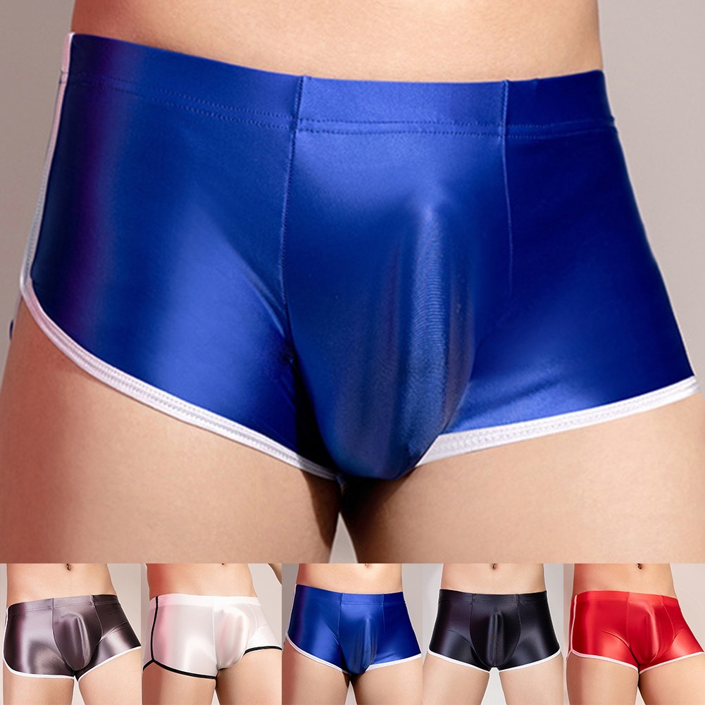 ⭐Giggle⭐Quần Lót Nam Sáng Bóng An Toàn Quần Short Co Giãn Quần Lót Boxer Mịn
