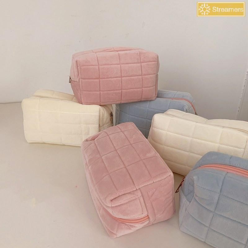 Túi Trang Điểm RUA Cho Nữ Dây Kéo Lớn Màu Trơn Túi Đựng Mỹ Phẩm Trang Điểm Du Lịch Mới