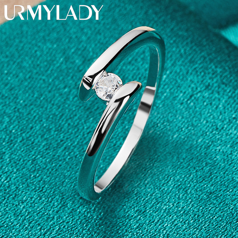 URMYLADY Bạc 925 Bánh Xe May Mắn Zircon 7-10 # Nhẫn Nữ Trang Sức Quyến Rũ Thời Trang