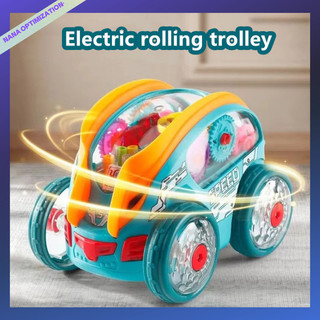Xe nhào lộn điện đóng thế xoay 360 độ xe tải đổ ánh sáng mát mẻ âm nhạc đồ chơi trẻ em