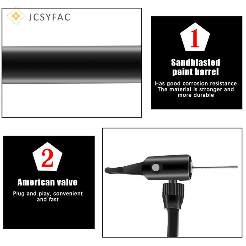 JCSYFAC Bơm Xe Đạp Hướng Dẫn Sử Dụng Máy Bơm Không Khí Bóng Lốp Máy Bơm Hơi Van Schrader Bơm Sàn Đi Xe Đạp Phụ Kiện Thiết Bị Đi Xe Đạp Mới