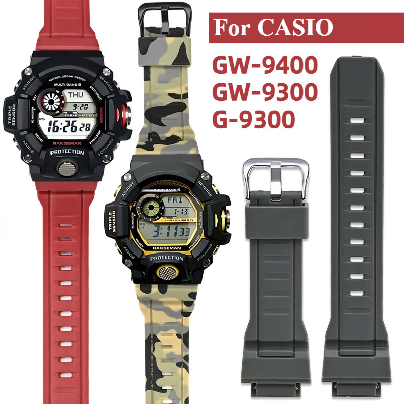Dây đeo đồng hồ TPU cho CASIO G-SHOCK GW-9400 GW-9300 G-9300 Rangeman Dây đeo đồng hồ Vòng đeo tay chống nước Nam thể thao Wirstband Ngụy trang
