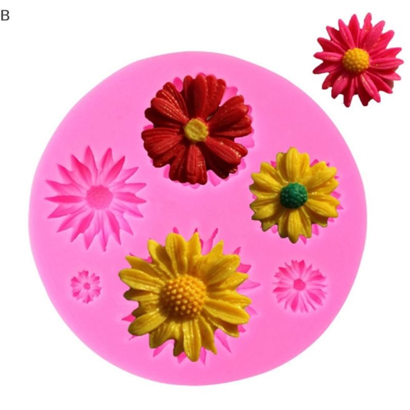 B & N 3D Cánh hoa hướng dương Cánh hoa bằng silicon dập nổi Công cụ trang trí bánh kẹo mềm.