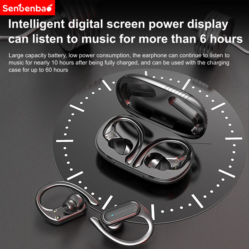 Tai nghe Bluetooth không dây Senbenbao A520 – Âm trầm sâu, chống nước, thể thao Tai nghe không dây đích thực có Mic tích hợp cho cuộc gọi