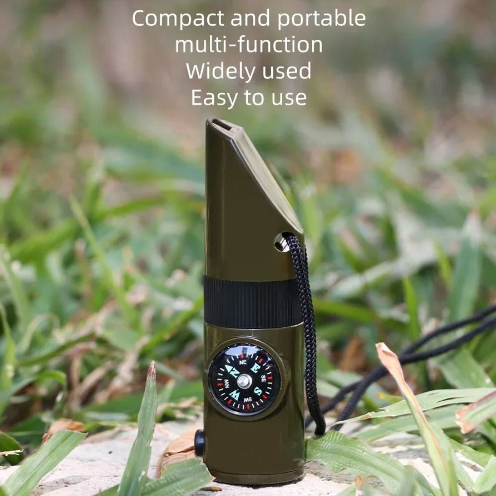Còi đa chức năng BAMBOOB, Còi khẩn cấp đa chức năng nhiệt kế, có đèn Led 7 trong 1 Còi ngoài trời Dụng cụ ngoài trời