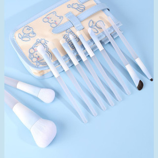Fantasy Blue 10 Cái / bộ Bộ Cọ Trang Điểm Phấn Mắt Phấn Má Hồng Bàn Chải Halo Dye Brush Bàn Chải Sửa Chữa Mặt Người Mới Bắt Đầu Bộ Trang Điểm Bàn Chải Trang Điểm