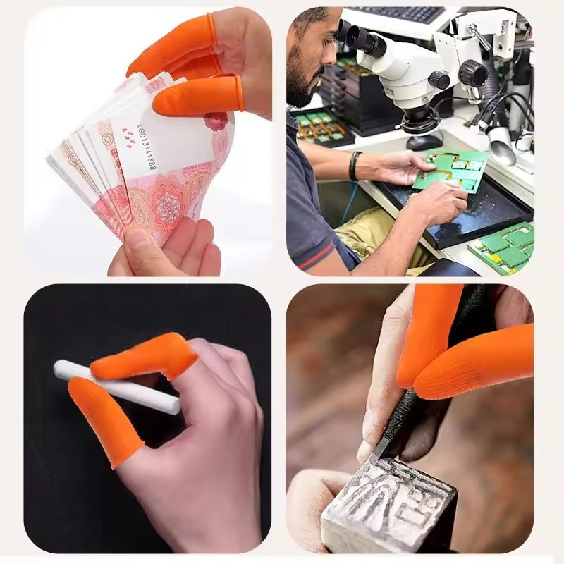 Bao da ngón tay cao su dùng một lần / Tay bảo vệ đầu ngón tay chống trượt / Găng tay ngón tay cái công nghiệp