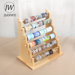 JIANWU Bốn Lớp / Sáu Lớp Hình Thang Giá Để Đồ Bằng Gỗ Băng Chất Liệu Cắt Kéo Giá Để Đồ Tạp Chí Sáng Tạo Văn Phòng Phẩm