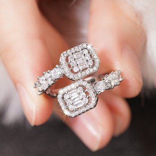 Châu Âu Mỹ ins Nhẫn Hình Học Zircon Phong Cách Mới Nữ