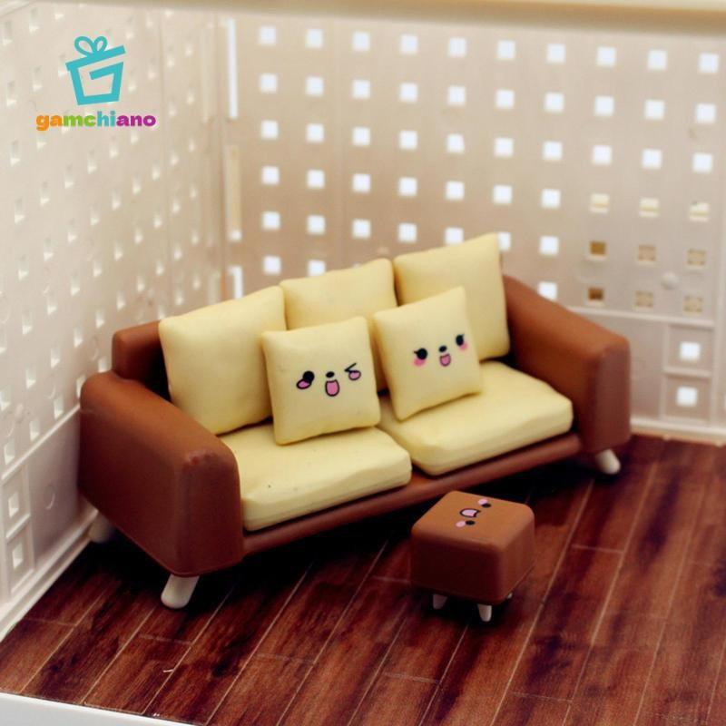 Gamchiano Cho Tỉ Lệ 1: 6 1: 12 Nhà Búp Bê Sofa Nhà Búp Bê DIY Trang Trí Phòng Ngủ Phong Cảnh Đồ Dùng Gia Đình Phụ Kiện Búp Bê Mô Hình Mini